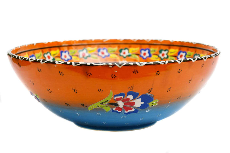 25 cm Turkish Bowls Flower Orange Ceramic Sydney Grand Bazaar 