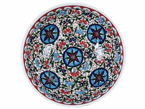 25 cm Turkish Ceramic Bowl Iznik Colorful Daisy Design 1 Ceramic Sydney Grand Bazaar 