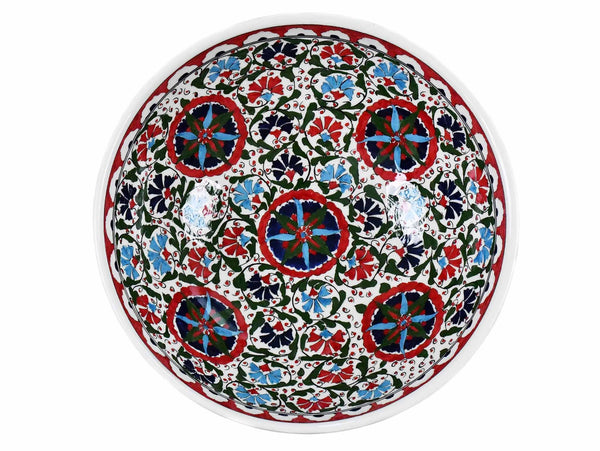 25 cm Turkish Ceramic Bowl Iznik Colorful Daisy Design 2 Ceramic Sydney Grand Bazaar 