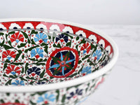 25 cm Turkish Ceramic Bowl Iznik Colorful Daisy Design 2 Ceramic Sydney Grand Bazaar 