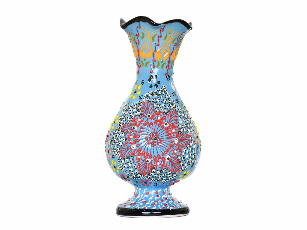 25 cm Turkish Ceramic Vase Dantel Light Blue Ceramic Sydney Grand Bazaar 