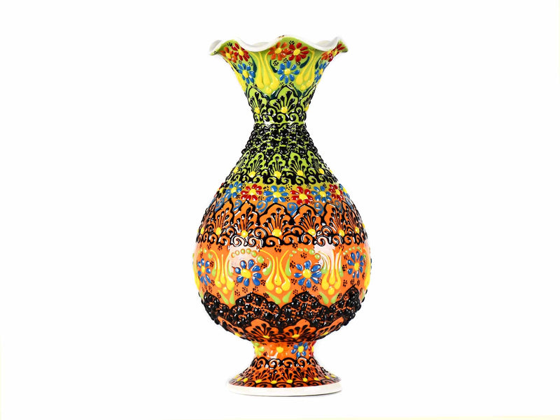 25 cm Turkish Ceramic Vase Dantel Light Green Orange Ceramic Sydney Grand Bazaar 