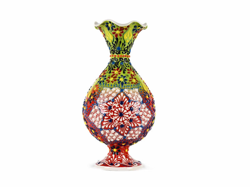 25 cm Turkish Ceramic Vase Dantel Light Green Red Ceramic Sydney Grand Bazaar 