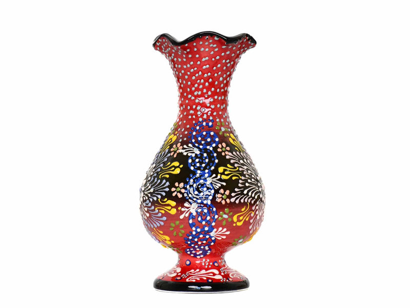 25 cm Turkish Ceramic Vase Dantel Red Black 1 Ceramic Sydney Grand Bazaar 