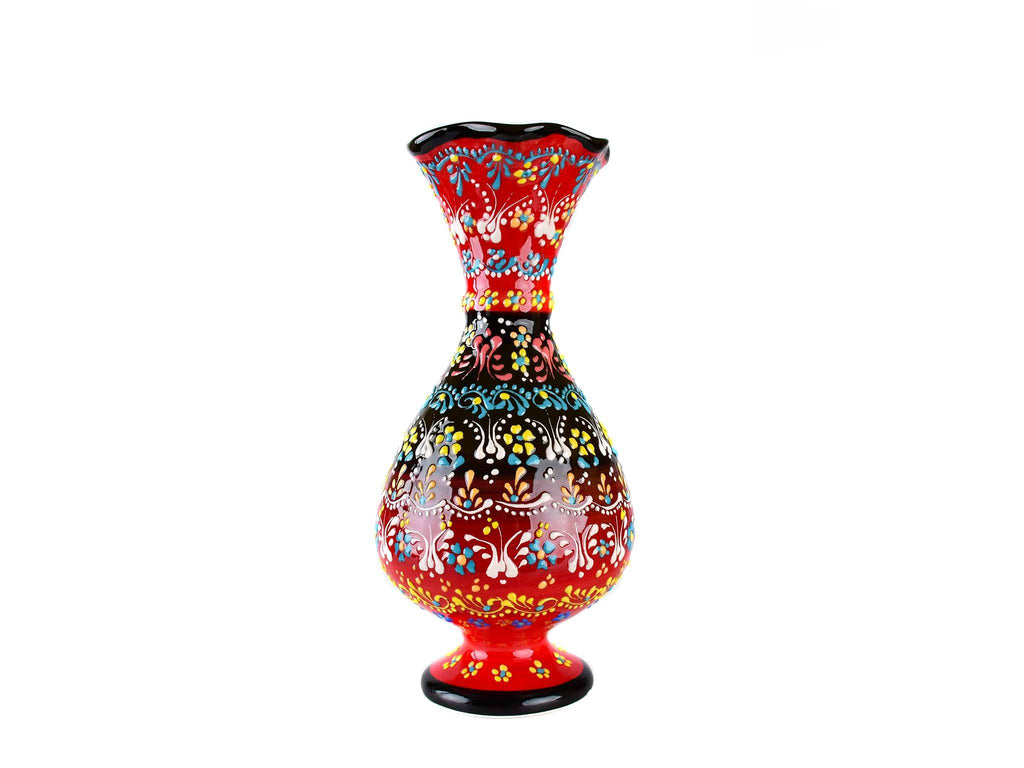 25 cm Turkish Ceramic Vase Dantel Red Black Ceramic Sydney Grand Bazaar 