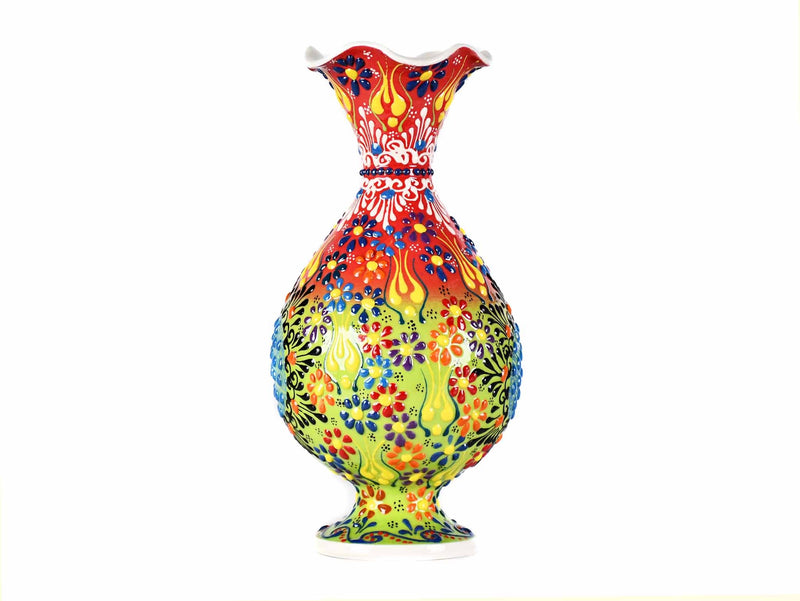 25 cm Turkish Ceramic Vase Dantel Red Light Green Ceramic Sydney Grand Bazaar 