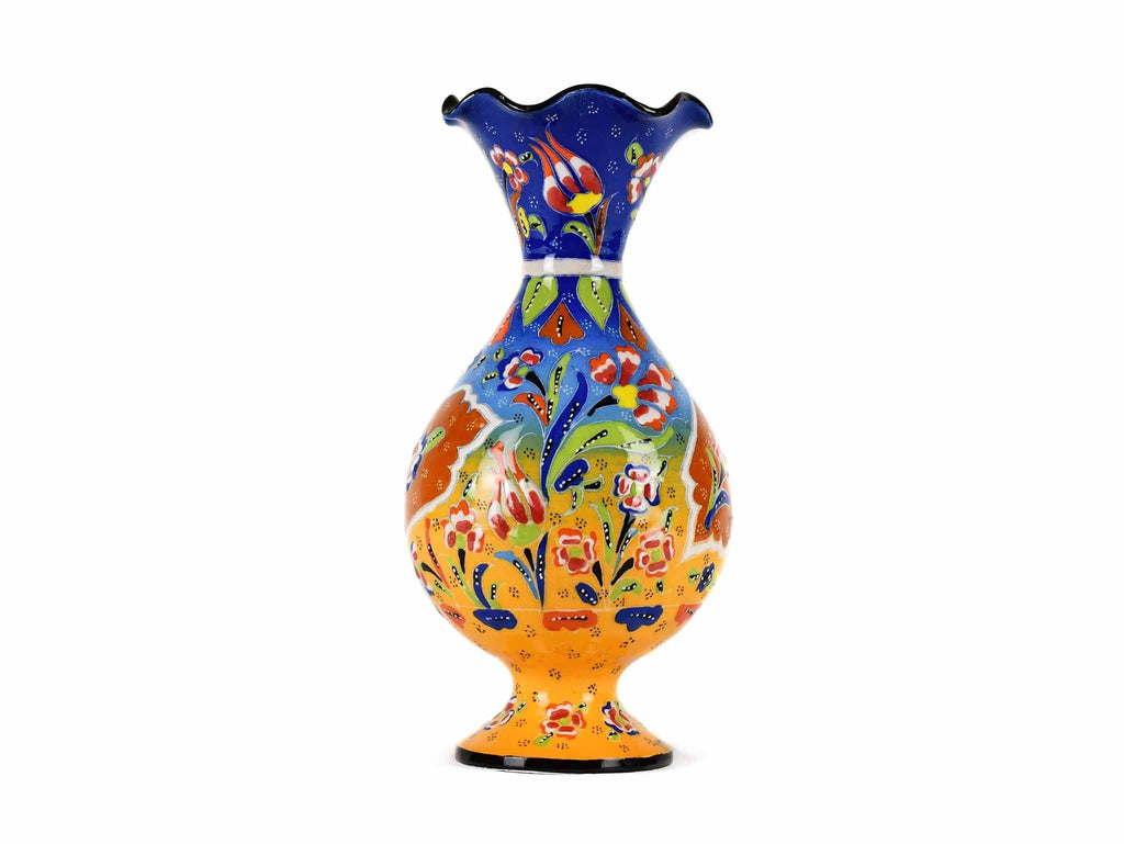 25 cm Turkish Ceramic Vase Flower Blue Yellow Ceramic Sydney Grand Bazaar 