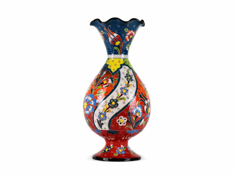 25 cm Turkish Ceramic Vase Flower Green Red Ceramic Sydney Grand Bazaar 