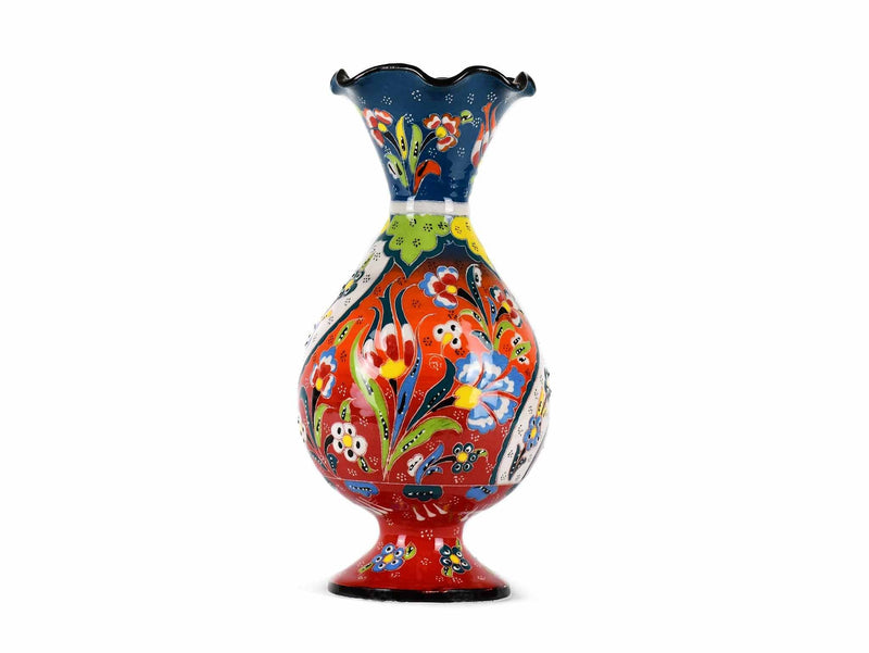 25 cm Turkish Ceramic Vase Flower Green Red Ceramic Sydney Grand Bazaar 