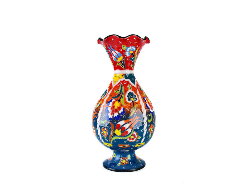 25 cm Turkish Ceramic Vase Flower Red Teal Green Ceramic Sydney Grand Bazaar 
