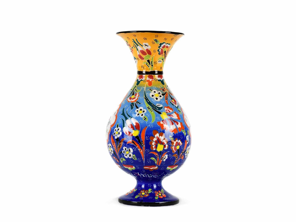 25 cm Turkish Ceramic Vase Flower Yellow Blue Ceramic Sydney Grand Bazaar 