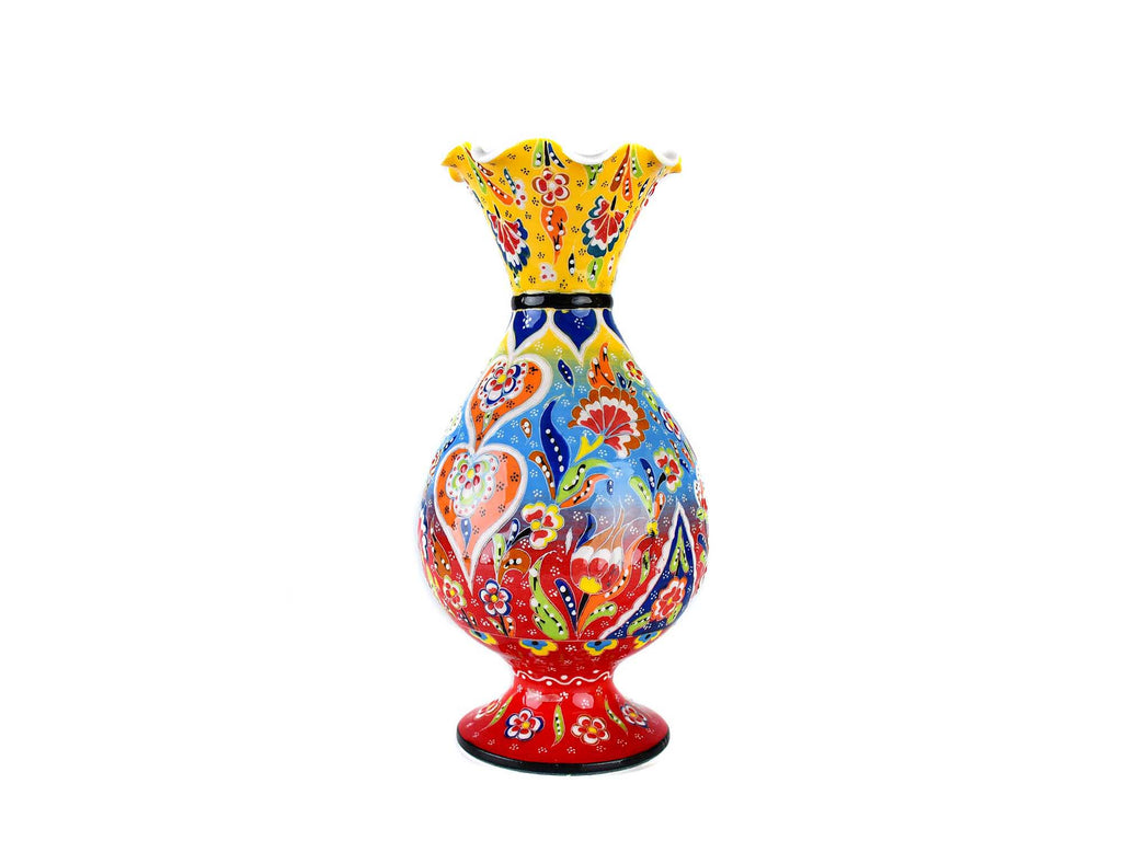 25 cm Turkish Ceramic Vase Flower Yellow Red Ceramic Sydney Grand Bazaar 
