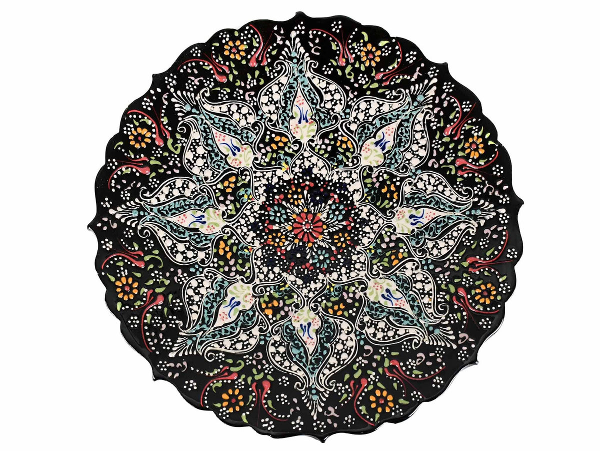25 cm Turkish Plate Dantel Collection Black Ceramic Sydney Grand Bazaar 2 