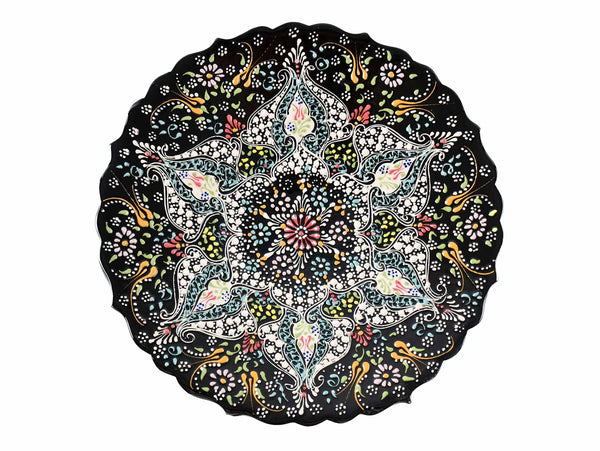 25 cm Turkish Plate Dantel Collection Black Ceramic Sydney Grand Bazaar 1 
