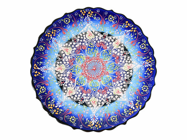 25 cm Turkish Plate Dantel Two Tone Blue Ceramic Sydney Grand Bazaar 1 