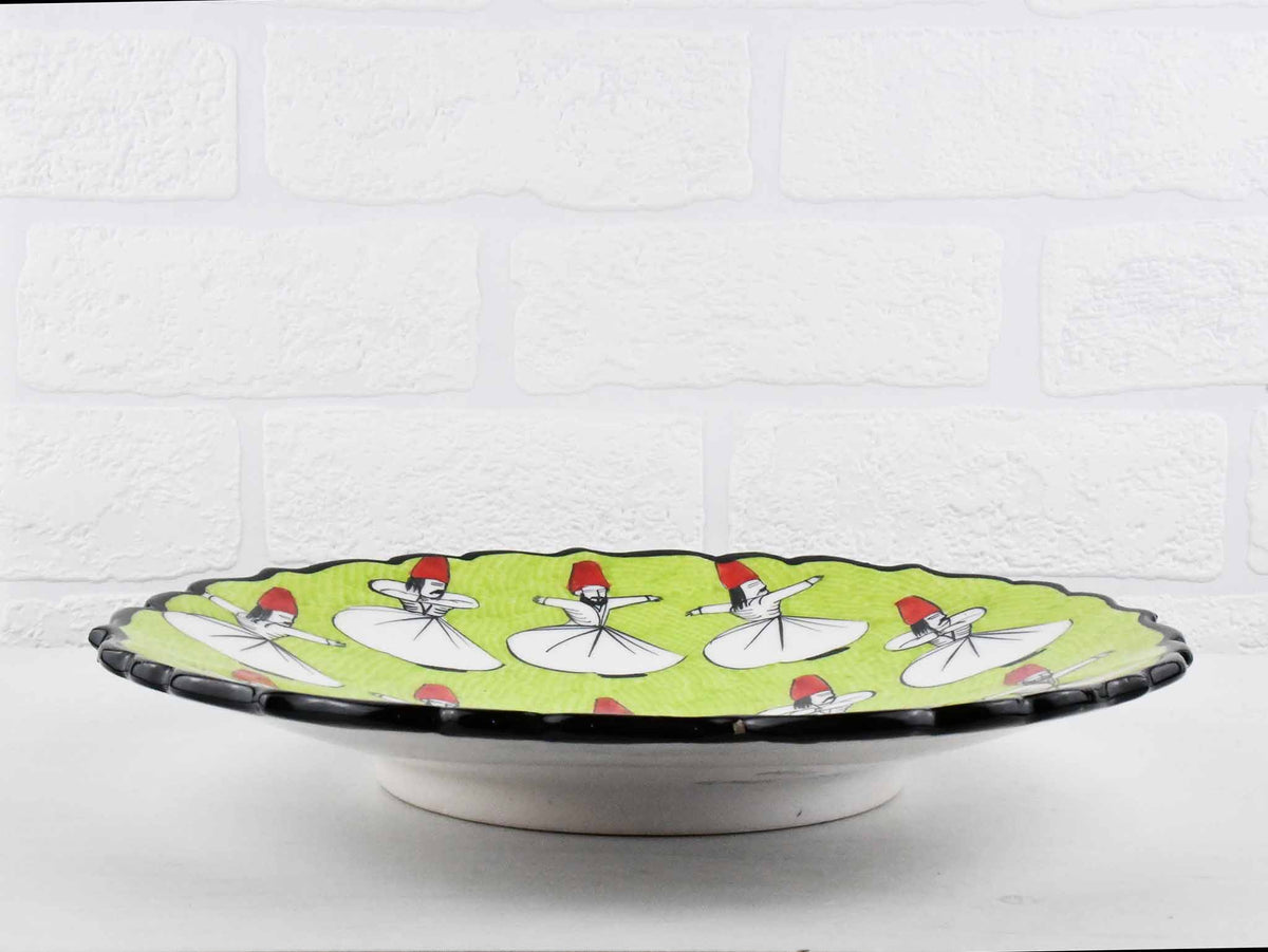 25 cm Turkish Plate Dervish Collection Light Green Ceramic Sydney Grand Bazaar 