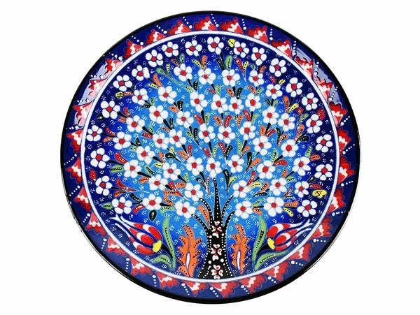 25 cm Turkish Plate Flower Collection Blue Ceramic Sydney Grand Bazaar 1 