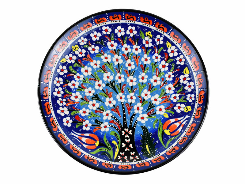 25 cm Turkish Plate Flower Collection Blue Ceramic Sydney Grand Bazaar 2 