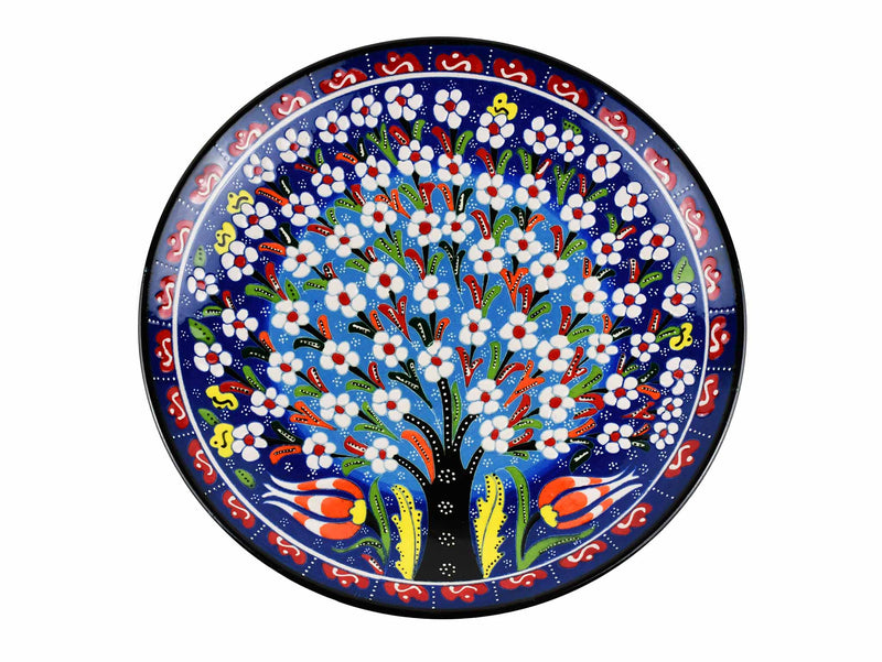 25 cm Turkish Plate Flower Collection Blue Ceramic Sydney Grand Bazaar 7 