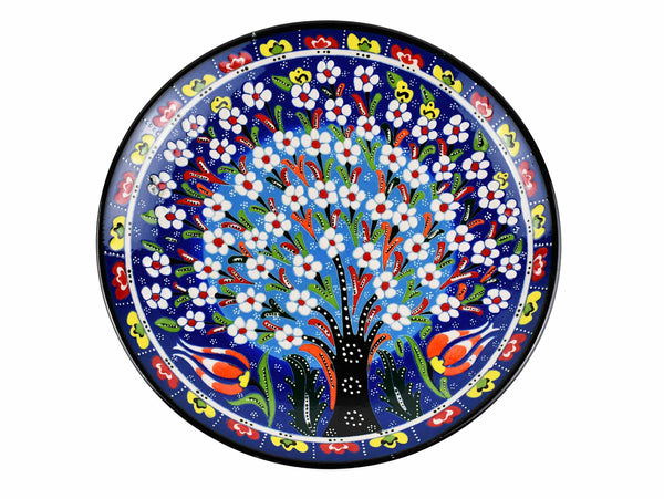 25 cm Turkish Plate Flower Collection Blue Ceramic Sydney Grand Bazaar 5 