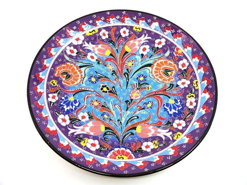 25 cm Turkish Plate Flower Collection Purple