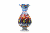 25 cm turkish ceramic vase dantel light blue green colour