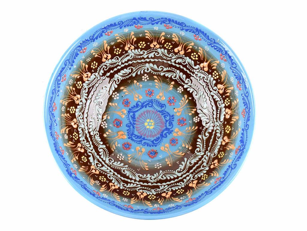 30 cm Turkish Bowl Dantel Collection Blue Brown Design 1 Ceramic Sydney Grand Bazaar 