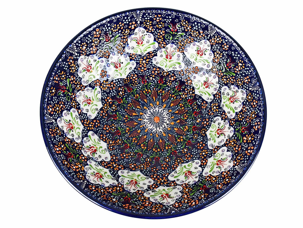 30 cm Turkish Bowl Dantel Collection Blue Design 2 Ceramic Sydney Grand Bazaar 