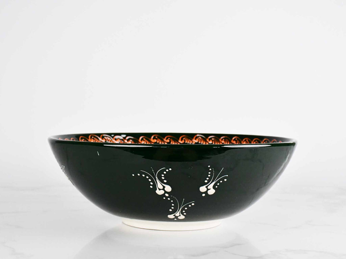 30 cm Turkish Bowl Dantel Collection Dark Green Design 2 Ceramic Sydney Grand Bazaar 