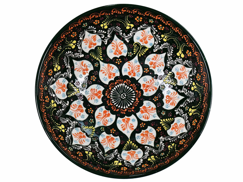 30 cm Turkish Bowl Dantel Collection Dark Green Design 2 Ceramic Sydney Grand Bazaar 