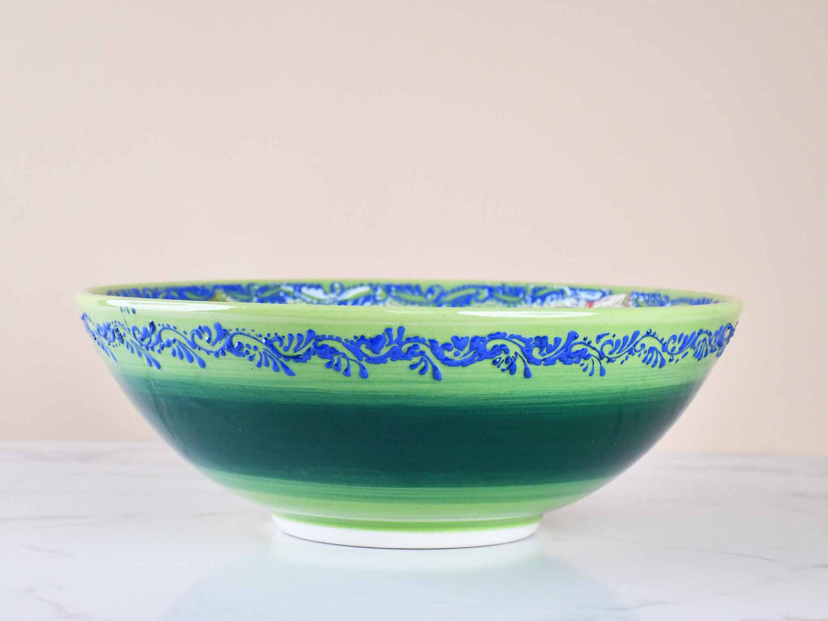 30 cm Turkish Bowl Dantel Collection Light Green Design 2 Ceramic Sydney Grand Bazaar 