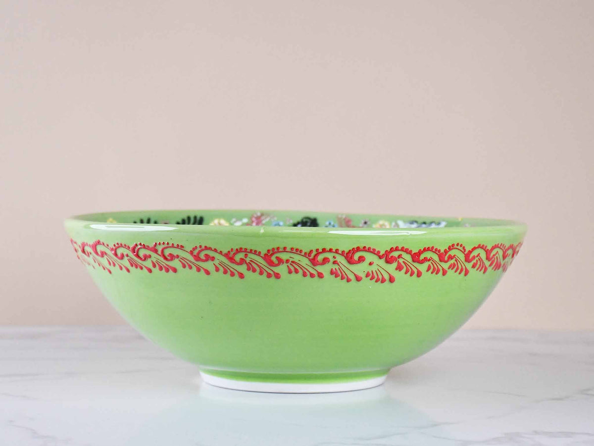 30 cm Turkish Bowl Dantel Collection Light Green Design 3 Ceramic Sydney Grand Bazaar 