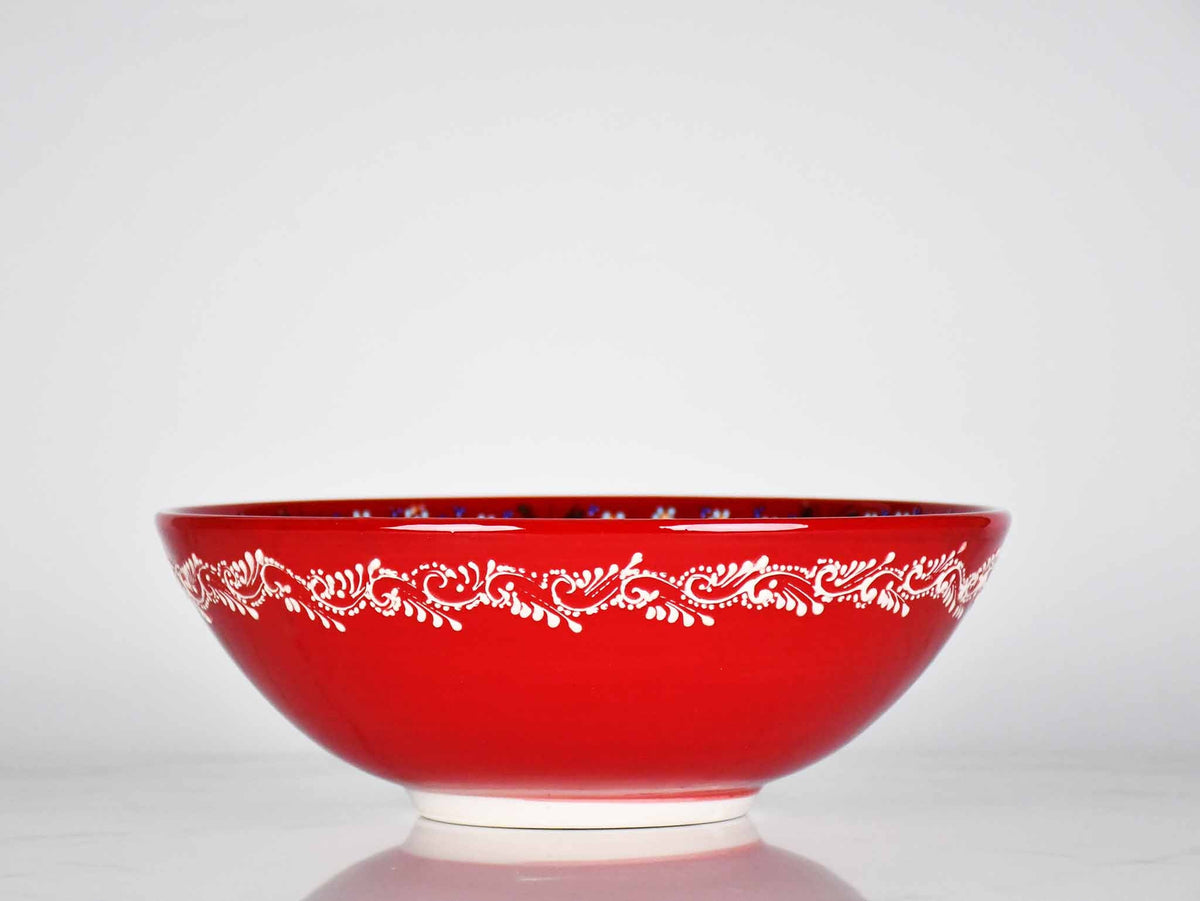 30 cm Turkish Bowl Dantel Collection Red Design 1 Ceramic Sydney Grand Bazaar 