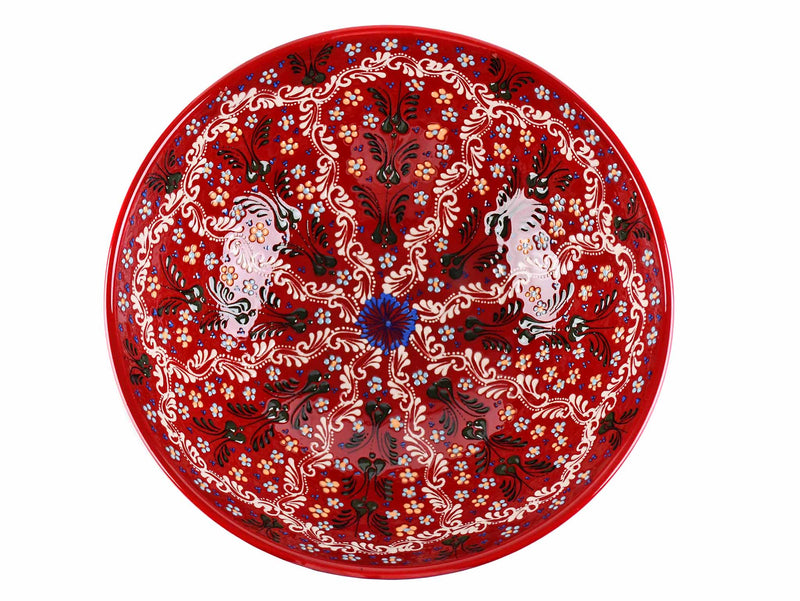30 cm Turkish Bowl Dantel Collection Red Design 1 Ceramic Sydney Grand Bazaar 