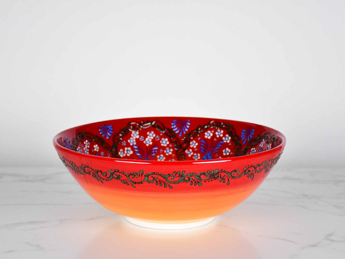 30 cm Turkish Bowl Dantel Collection Red Design 2 Ceramic Sydney Grand Bazaar 