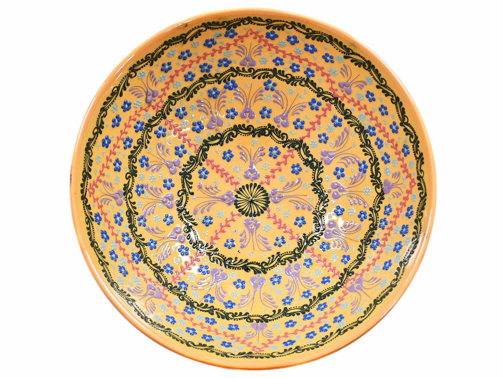 30 cm Turkish Bowl Dantel Collection Yellow Design 1 Ceramic Sydney Grand Bazaar 