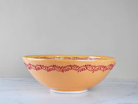 30 cm Turkish Bowl Dantel Collection Yellow Design 2 Ceramic Sydney Grand Bazaar 