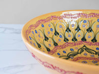 30 cm Turkish Bowl Dantel Collection Yellow Design 2 Ceramic Sydney Grand Bazaar 