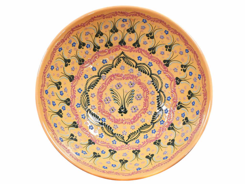 30 cm Turkish Bowl Dantel Collection Yellow Design 2 Ceramic Sydney Grand Bazaar 