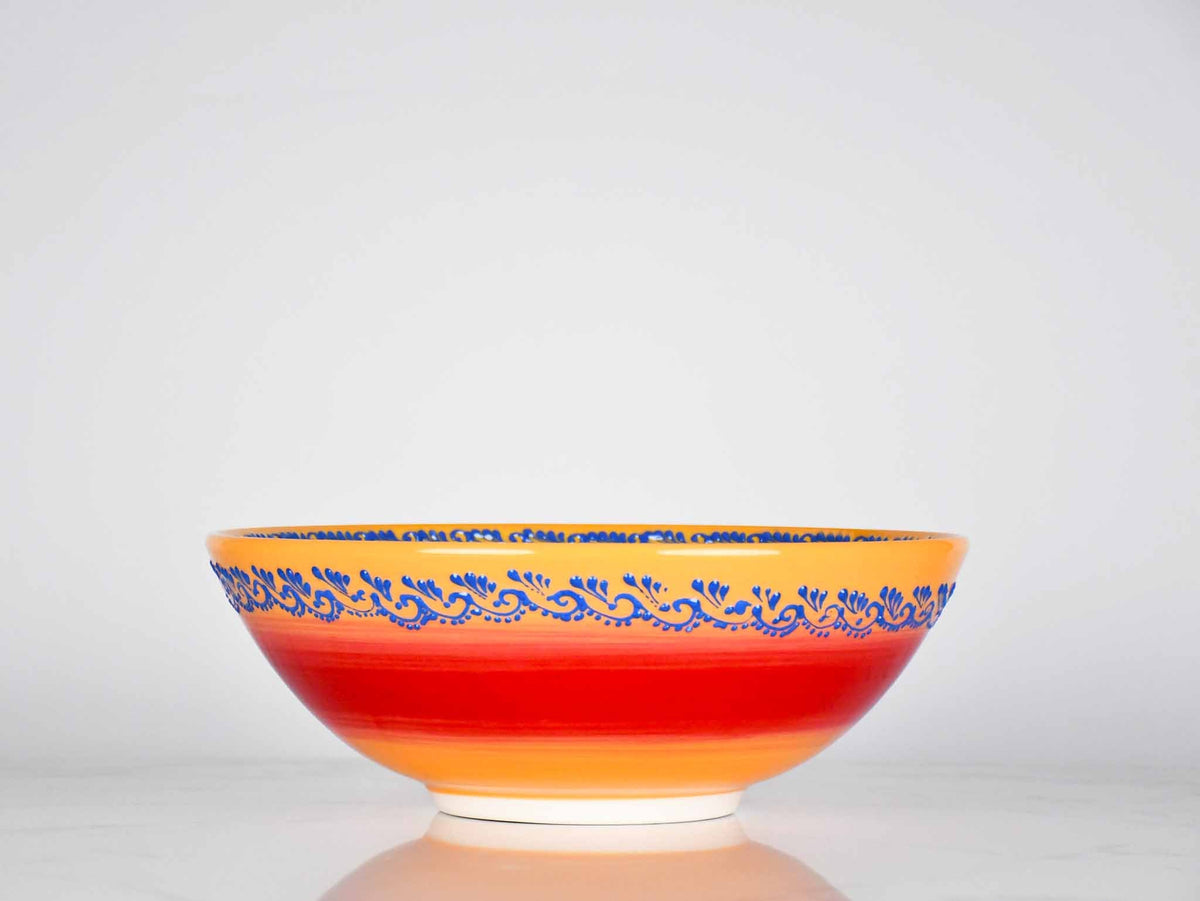 30 cm Turkish Bowl Dantel Yellow Red Ceramic Sydney Grand Bazaar 