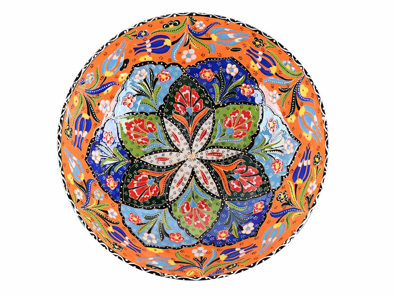 30 cm Turkish Bowl Flower Orange Ceramic Sydney Grand Bazaar 