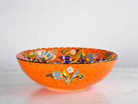 30 cm Turkish Bowl Flower Orange Ceramic Sydney Grand Bazaar 