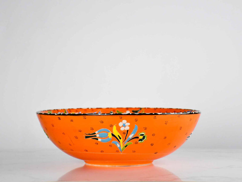 30 cm Turkish Bowl Flower Orange Ceramic Sydney Grand Bazaar 