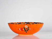 30 cm Turkish Bowl Flower Orange Design 3 Ceramic Sydney Grand Bazaar 