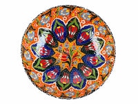 30 cm Turkish Bowl Flower Orange Design 3 Ceramic Sydney Grand Bazaar 