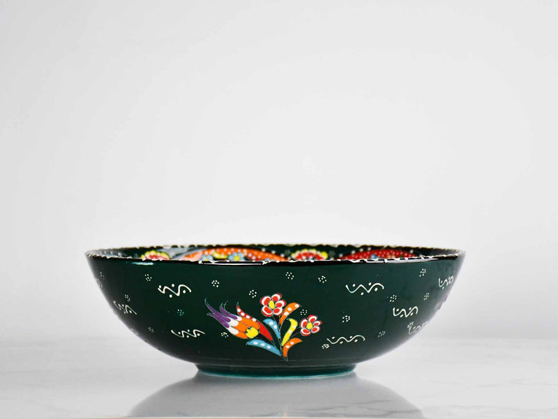 30 cm Turkish Bowls Flower Collection Green Design 2 Ceramic Sydney Grand Bazaar 