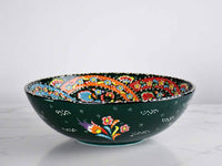 30 cm Turkish Bowls Flower Collection Green Design 2 Ceramic Sydney Grand Bazaar 