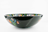 30 cm Turkish Bowls Flower Green Orange Ceramic Sydney Grand Bazaar 