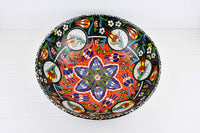 30 cm Turkish Bowls Flower Green Orange Ceramic Sydney Grand Bazaar 