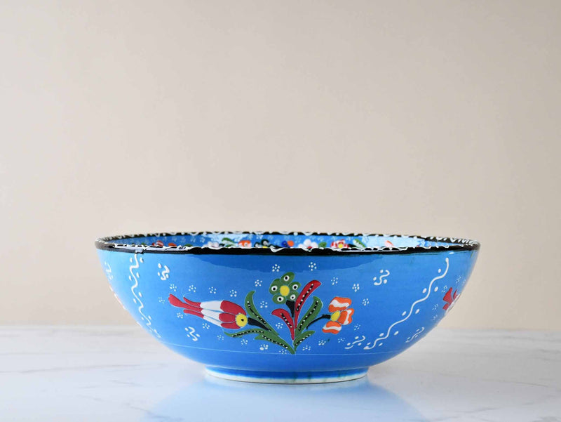 30 cm Turkish Bowls Flower Light Blue Design 1 Ceramic Sydney Grand Bazaar 